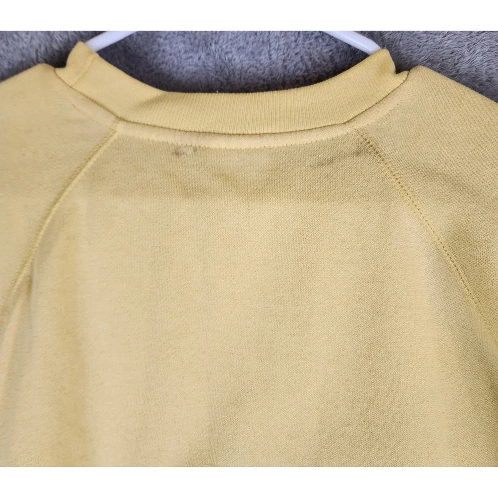 Adidas Sweatshirt Mens Small Yellow Trefoil Logo Embroidered 90s Vintage Top